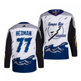 Tampa Bay Lightning Victor Hedman 77 Adidas 2022-23 Reverse Retro 2.0 Weiss Trikot Authentic - Herren